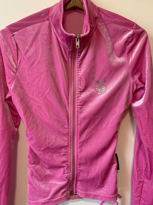 Gilet Velours Rose Playboy Miss guided Façon Vintage Playboy
