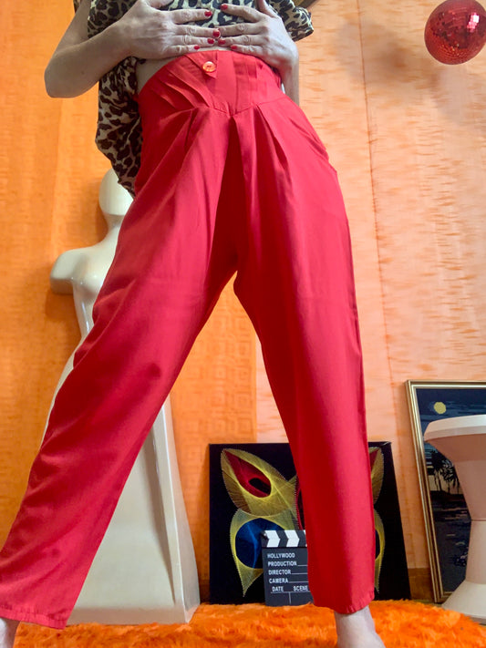 Pantalon Large Vintage 1980 Orginal Rouge