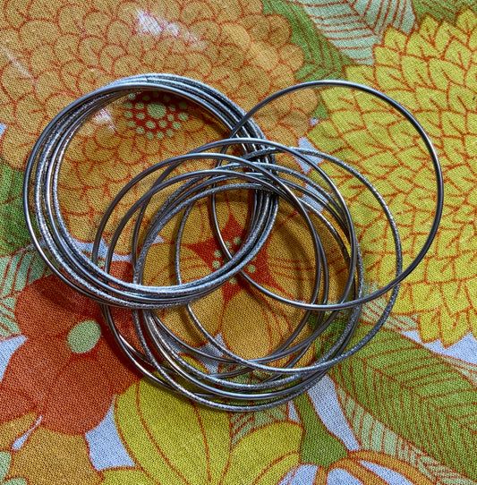 Bracelet Jonc 15 bracelets en Argent Vintage 1980