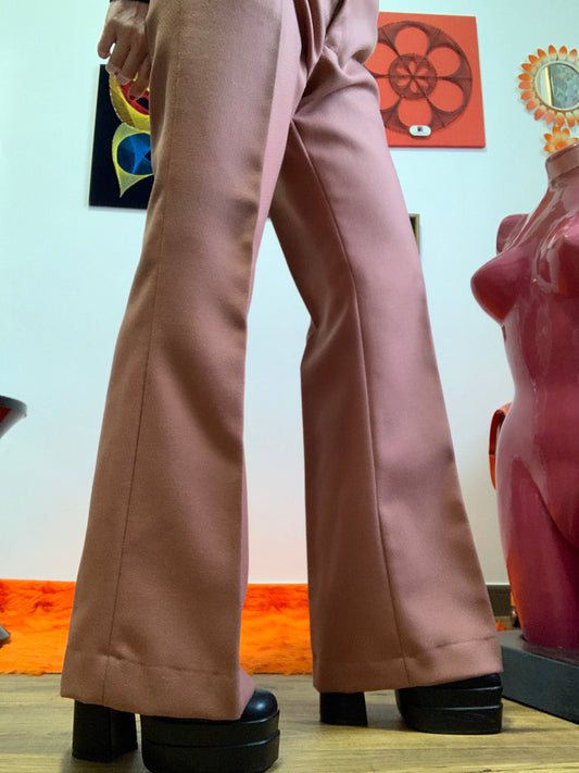 Superbe Pantalon Pattes d’elephant Flare avec Laine peignée Deadstock Vintage 1970