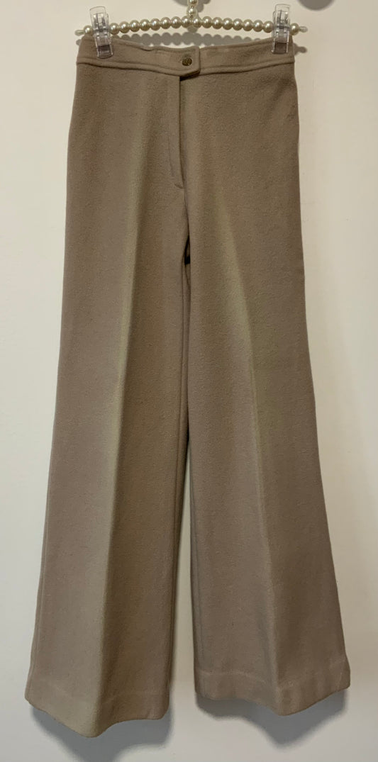 Pattes d’éléphant Flare Laine Beige Vintage 1970