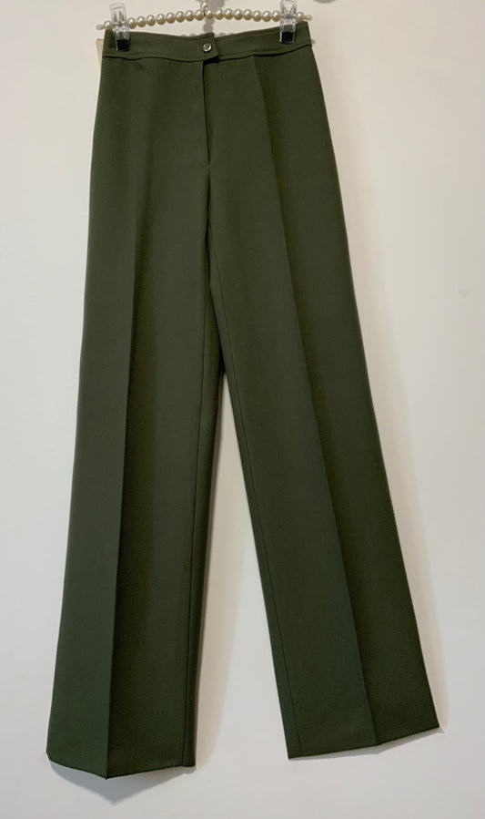 Pantalon Tergal 1970 Deadstock Forme Large Flare Kaki Laine