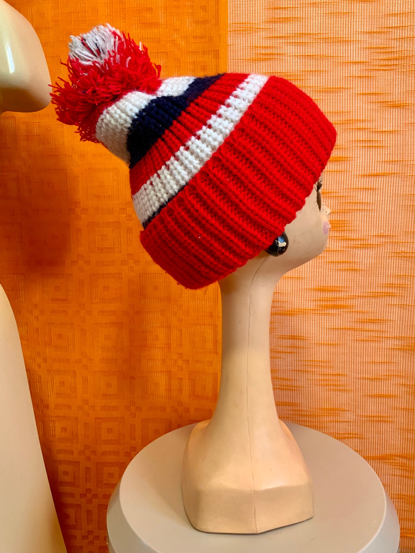 Bonnet de ski, sports d’hiver Tricot Crylor Vintage 1970