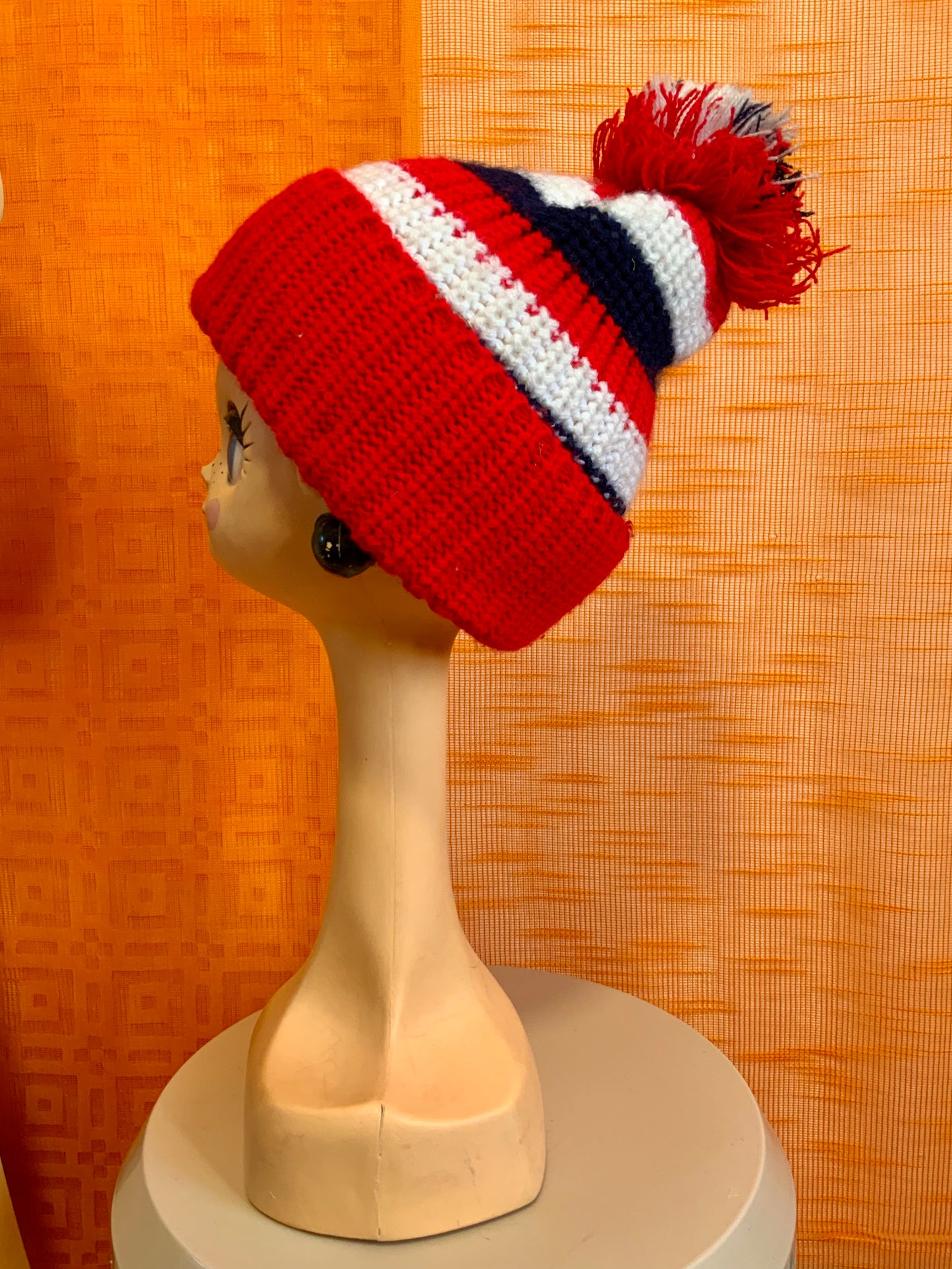 Bonnet de ski, sports d’hiver Tricot Crylor Vintage 1970