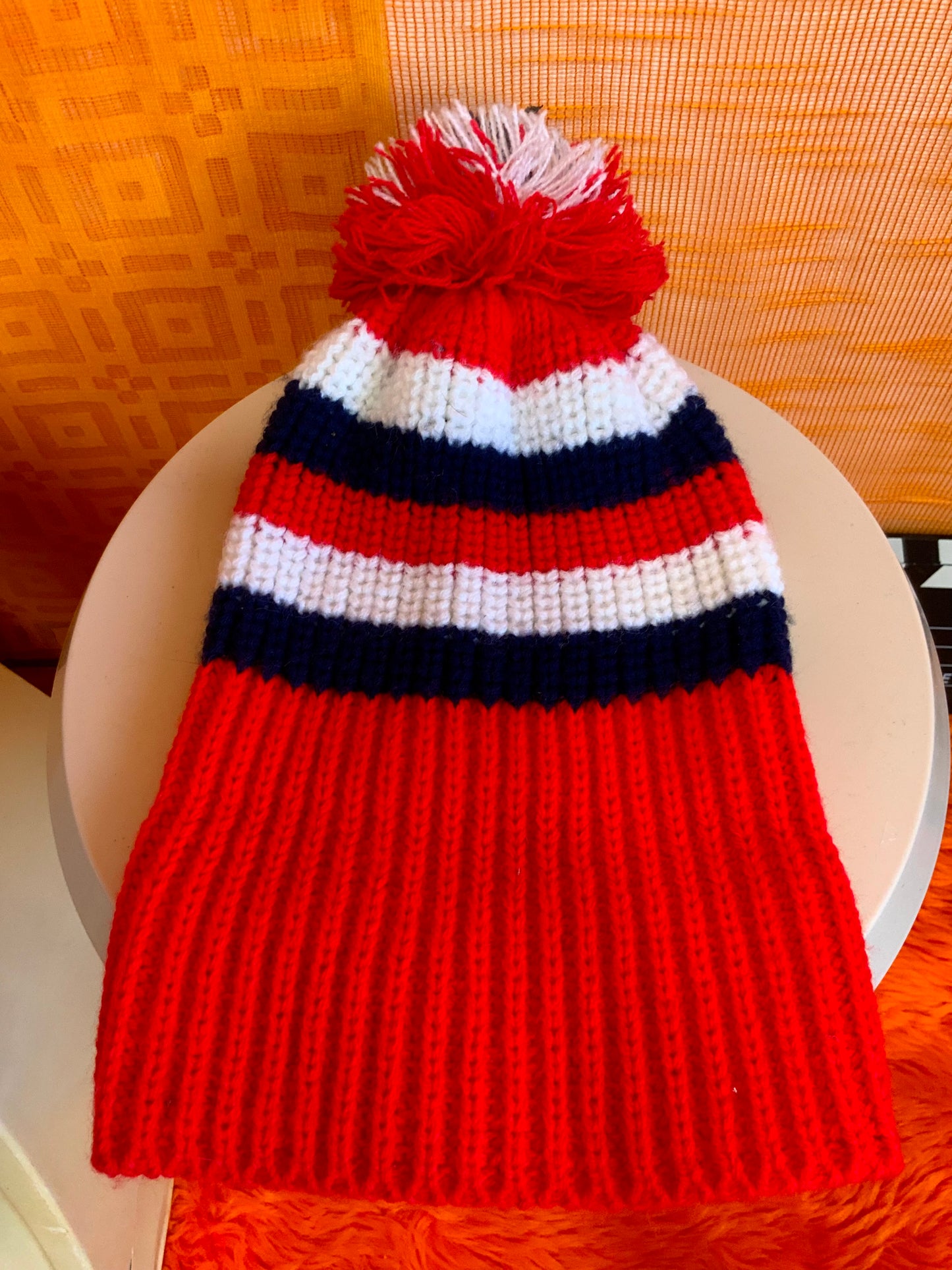 Bonnet de ski, sports d’hiver Tricot Crylor Vintage 1970