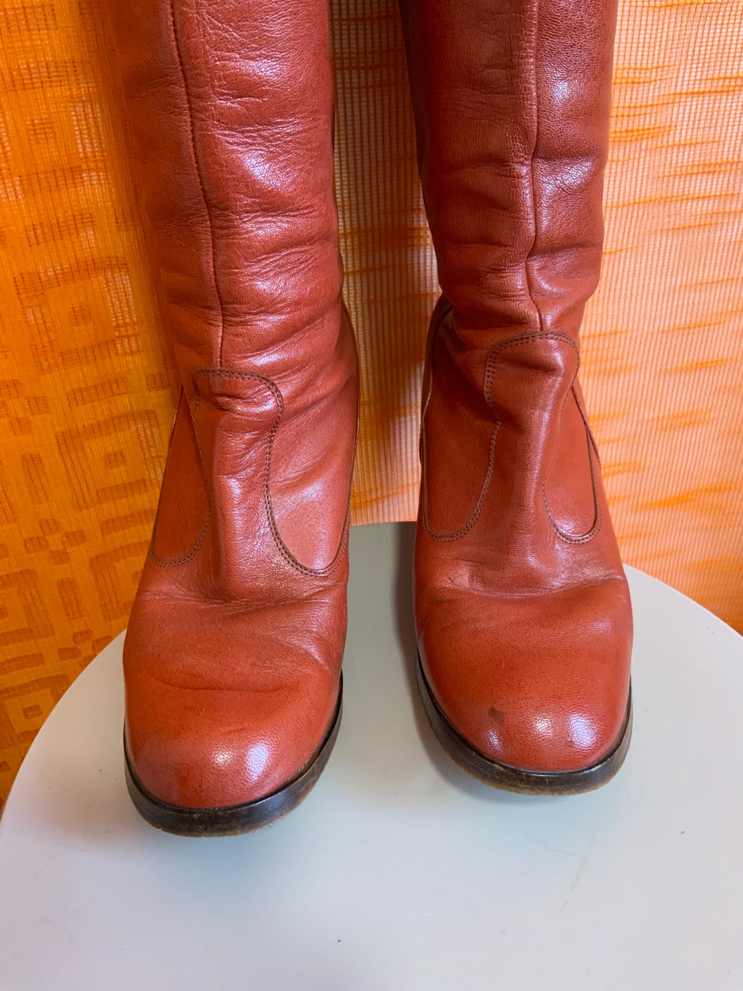 Bottes Cuir Marron Vintage 1970