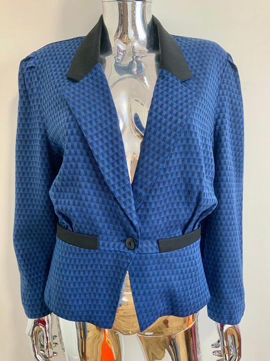 Veste Cintrée Élégante Vintage Made in France à carreaux Chic -