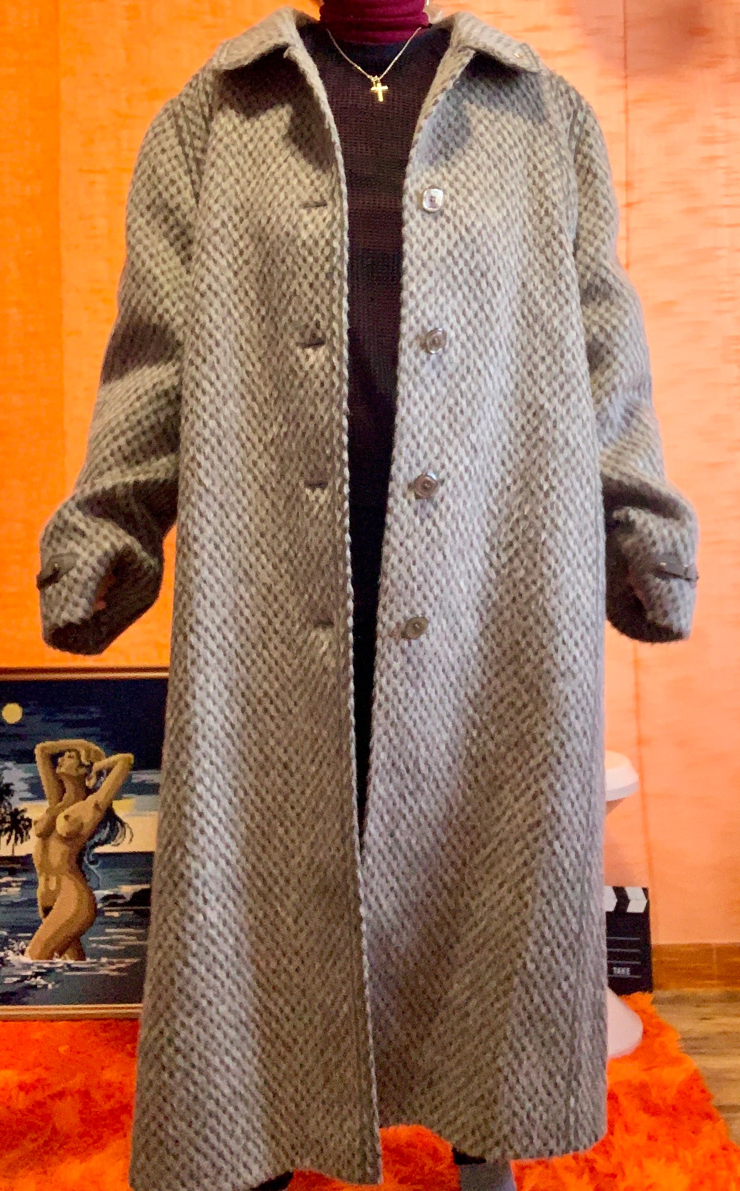 Superbe manteau en pure laine de lama Vintage Germany