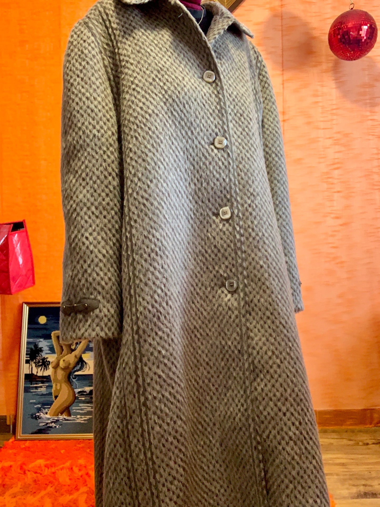 Superbe manteau en pure laine de lama Vintage Germany