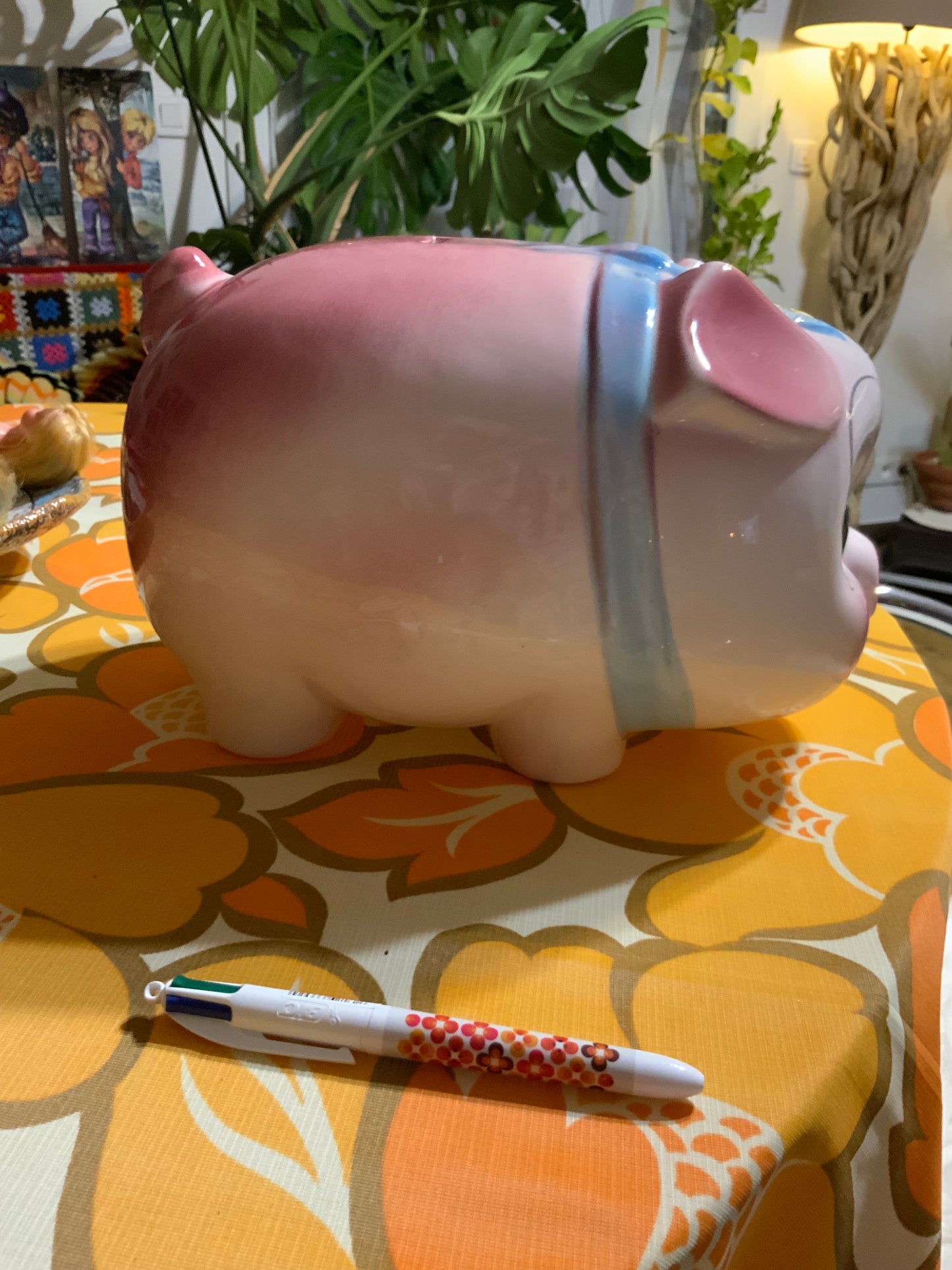 Tirelire XXL cochon 1980 Vintage