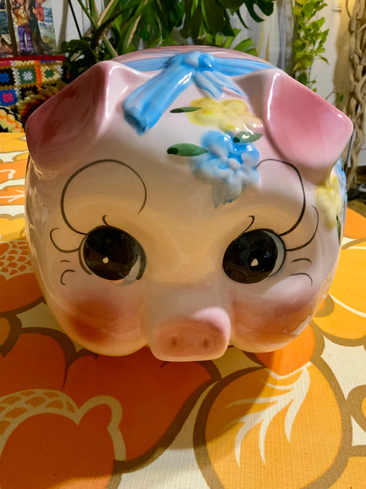 Tirelire XXL cochon 1980 Vintage