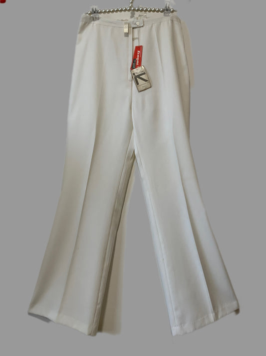 Pantalon Flare Blanc Tergal R.Kahn 1970 Neuf Deadstock France