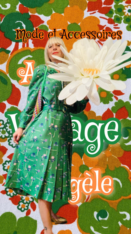 Robe couture Création faite main Magnifique Vintage Motifs